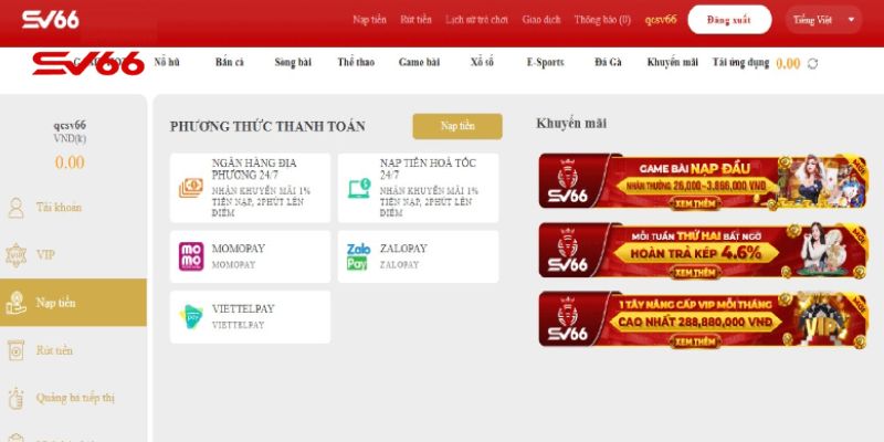 Hệ thống bảo mật rút tiền tại nhà cái SV66
